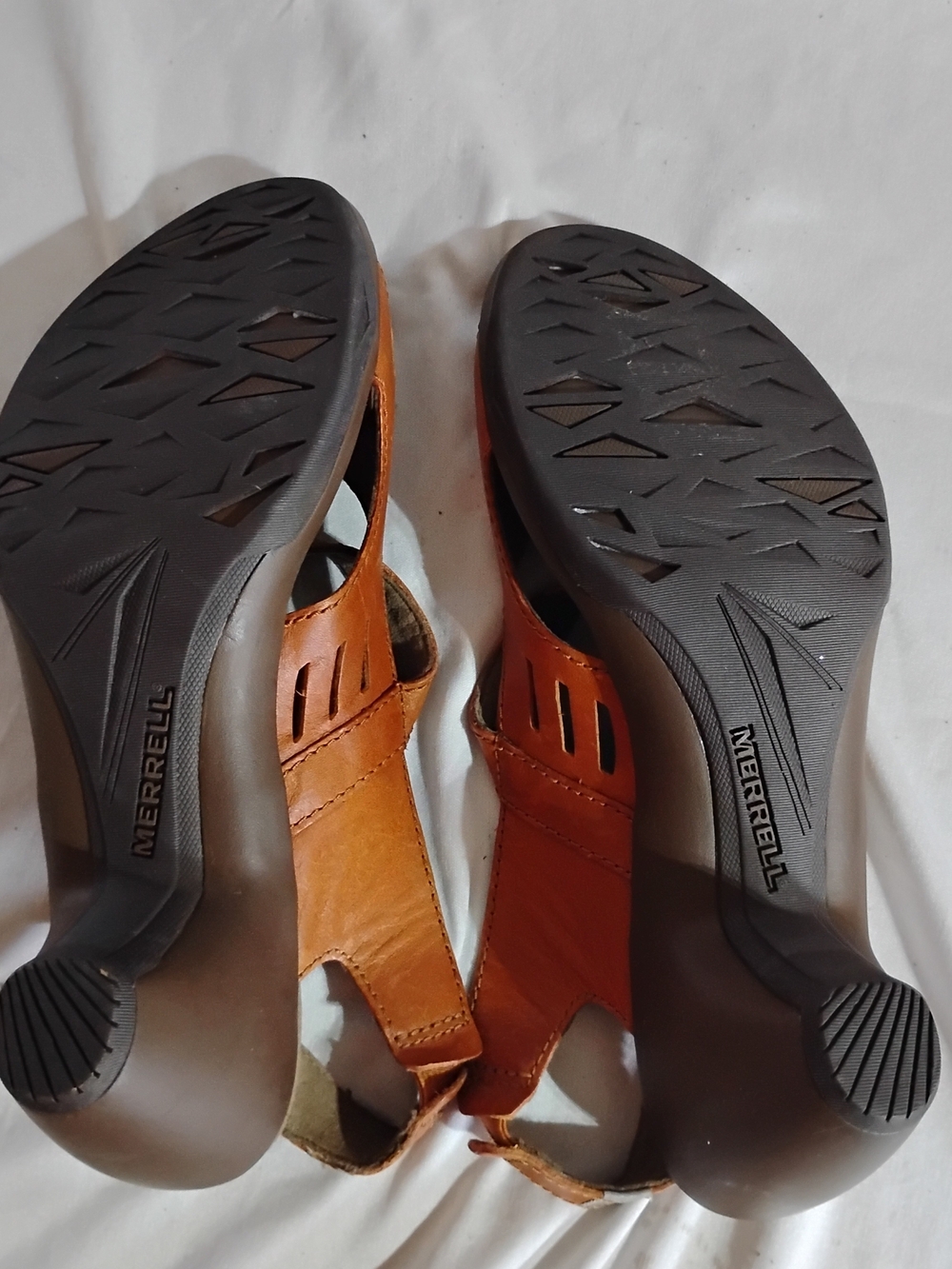 Merrell Comfort Leather Sandals in Cognac Brown 9.5 - Picture 7 of 8